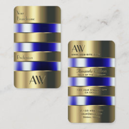 Cartão De Visita Dourado e vidro podem parecer líquidos azuis com i