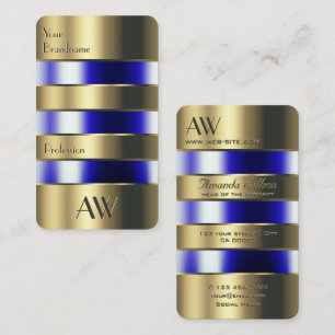 Cartão De Visita Dourado e vidro podem parecer líquidos azuis com i