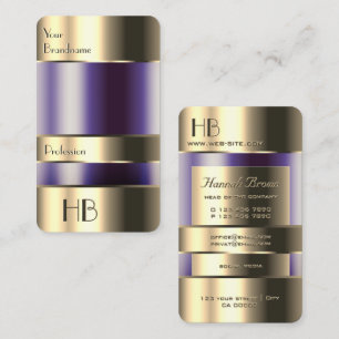 Cartão De Visita Dourado e vidro Podem Purgar Líquidos Monograma Qu