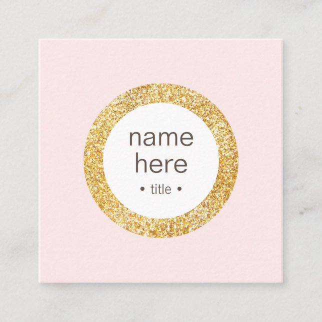 Cartão de visita Dourado elegante do quadrado do (Frente)