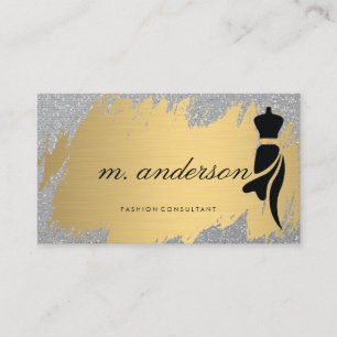 Cartão De Visita Dourado Escovado Brilho Glitter Moda