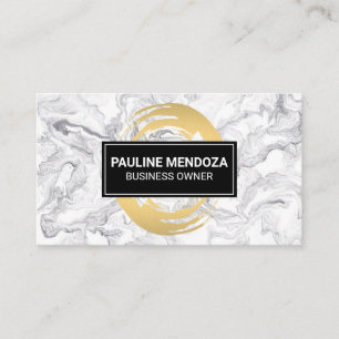 Cartão De Visita Dourado escovado Fundo Marble