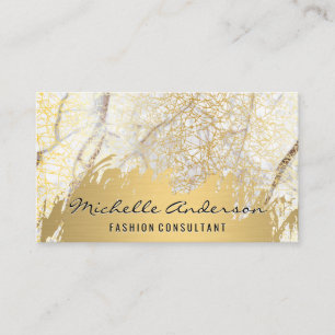 Cartão De Visita Dourado escovado  Textura Dourada  Fundo Marble