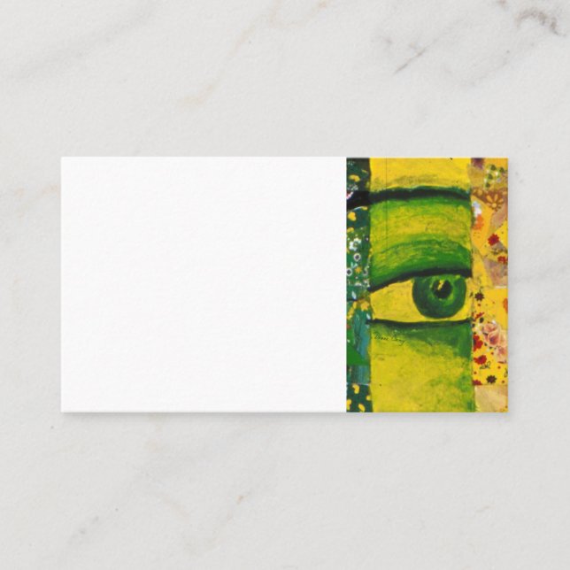 Cartão de visita Dourado & esmeralda do olho - da (Frente)