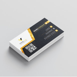 Cartão De Visita Dourado estilo de linha luxo