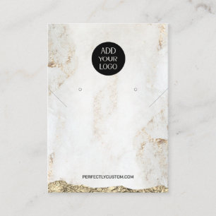 Cartão De Visita Dourado logotipo marble QR Colar de código