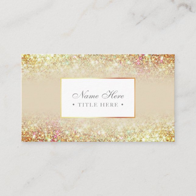Cartão de visita Dourado Luxe na moda elegante (Frente)