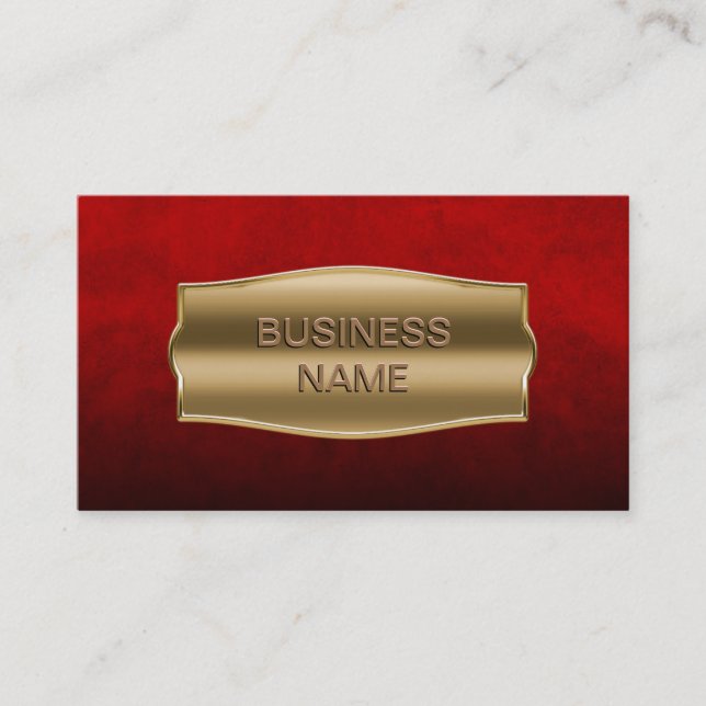 Cartão de visita Dourado luxuoso do vermelho de (Frente)