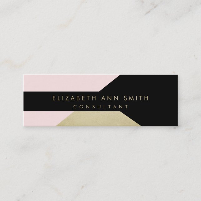 Cartão de visita Dourado magro do chique do efeito (Frente)