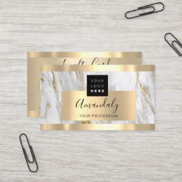 Cartão De Visita Dourado Marble Logotipo Personalizado Qr Código 5