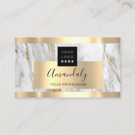 Cartão De Visita Dourado Marble Logotipo Personalizado Qr Código 5 