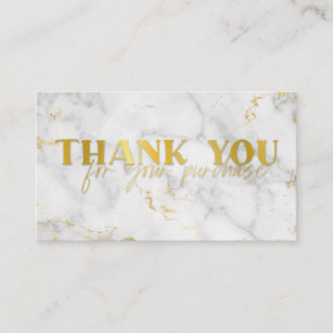 Cartão De Visita Dourado mármore de folha de papel, obrigado nota