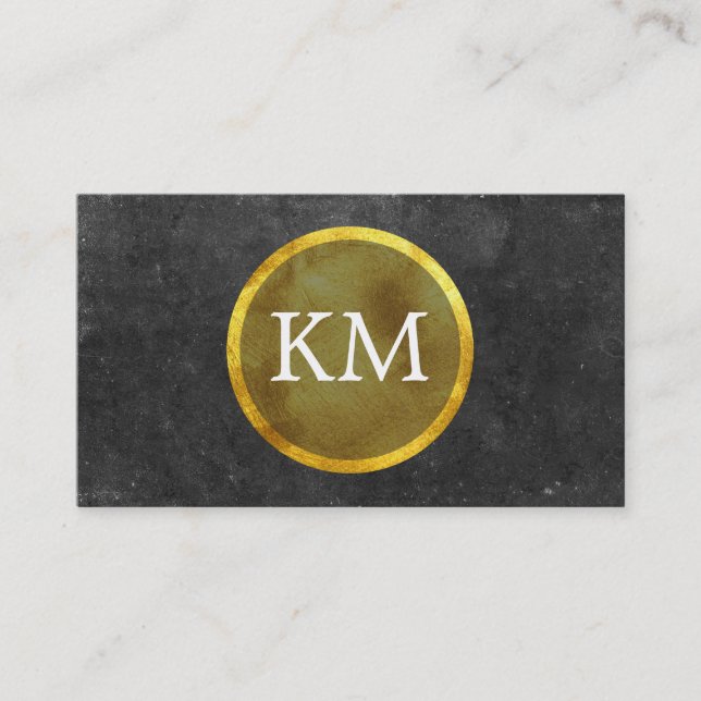 Cartão De Visita Dourado Medalion II | Deluxe, Slate (Frente)
