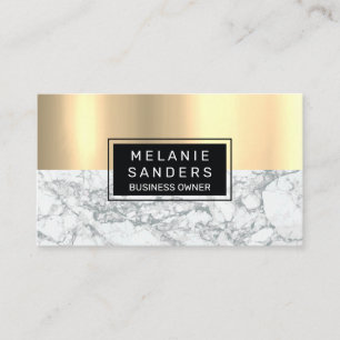 Cartão De Visita Dourado metal brilhante Marble