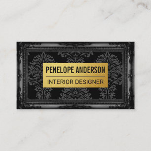 Cartão De Visita Dourado metal negro Quadro clássico