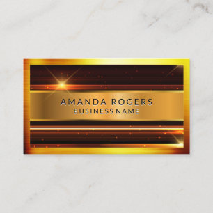 Cartão De Visita Dourado Metálico Alto Brilho   Metais