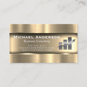 Cartão De Visita Dourado metálico Logotipo do Bar financeiro