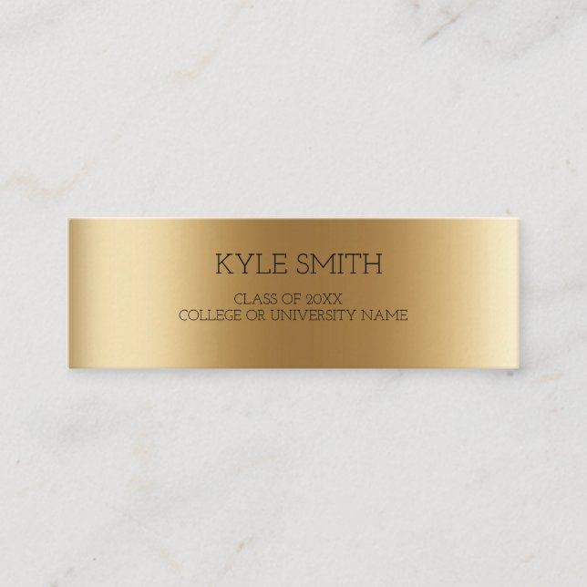 Cartão de visita Dourado Metálico Moderno (Frente)