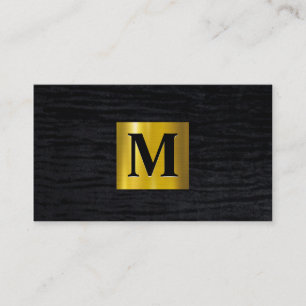Cartão De Visita Dourado metálico Preto Velvet Monograma
