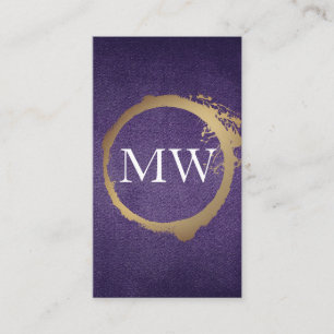 Cartão De Visita Dourado metálico   Textura de Tecido roxo