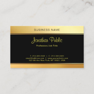 Cartão De Visita Dourado Modelo preto Elegante moderno