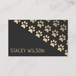 Cartão De Visita Dourado Moderno E Carvões Walker | Pet Sitter