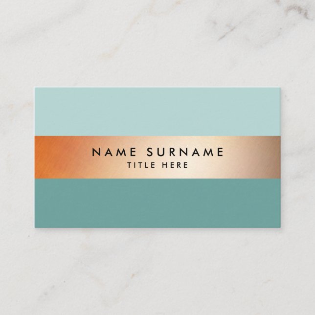 Cartão de visita Dourado moderno elegante da calma (Frente)