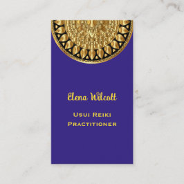 Cartão De Visita Dourado moderno Mandala Reiki Eficiência energétic