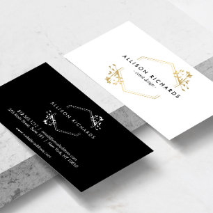 Cartão de visita Dourado ornamentado do emblema d
