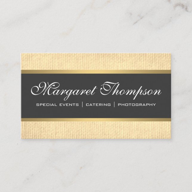 Cartão De Visita Dourado padrão de luxo elegante (Frente)