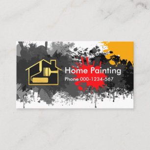 Cartão De Visita Dourado Pincel Home Paint Splatters