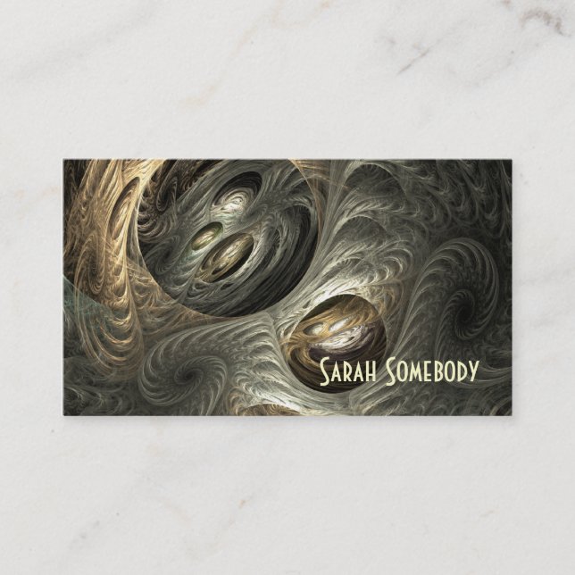 Cartão de visita Dourado prateado do Fractal do (Frente)