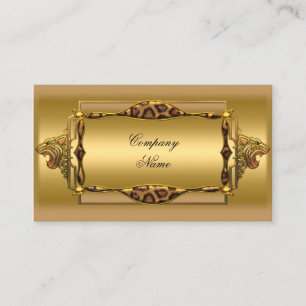 Cartão De Visita Dourado Preto Leopardo Dourado Elegante Boutique 4