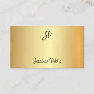 Cartão De Visita Dourado profissional moderno, glamouroso, monogram
