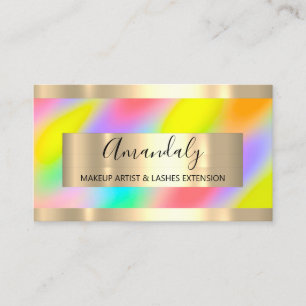 Cartão De Visita Dourado quadro Holográfico Rainbow Modern Consult