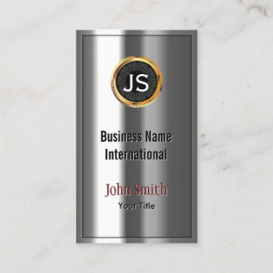 Cartão de visita Dourado real do olhar do metal d