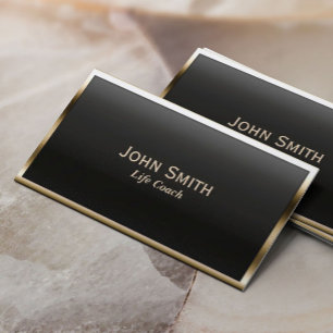 Cartão de visita Dourado real do treinador da vid