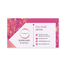 Cartão de visita Dourado rosa a quente