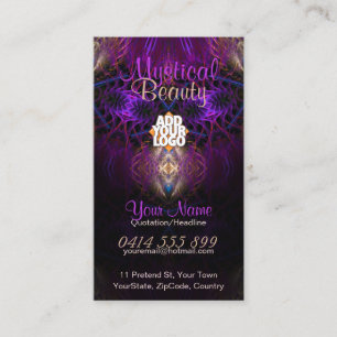 Cartão de visita Dourado roxo da arte Mystical do