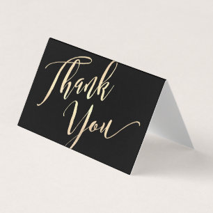 Cartão De Visita Dourado Script Fonts Calliografia Obrigado