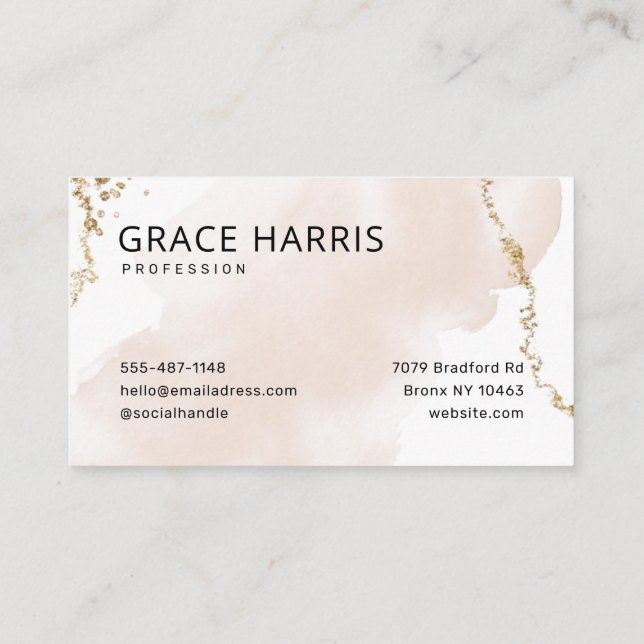 Cartão de visita Dourado simples de Pastel (Verso)