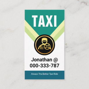 Cartão De Visita Dourado Taxi Driver Medallion Chauffeur