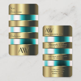 Cartão De Visita Dourado Vidro Óptico Líquidos Teares com Iniciais