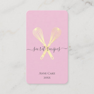Cartão De Visita Dourado Whisk Bakery Chef Caterer Código Qr editáv