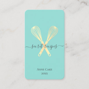 Cartão De Visita Dourado Whisk Bakery Chef Caterer Código Qr editáv