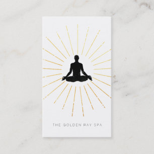 Cartão De Visita *~* Dourados Rays Sun Meditação Homem Yoga Pose