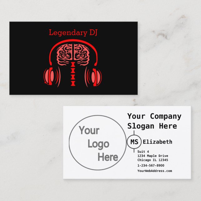 Cartão De Visita Doutor Cérebro Escutando Música (Frente/Verso)