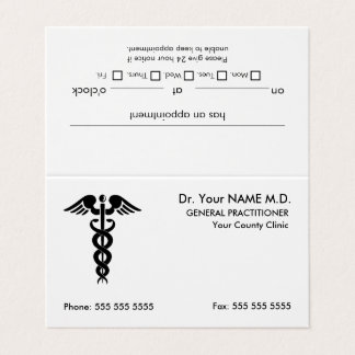 Cartão De Visita Doutora Caduceus White Appoint