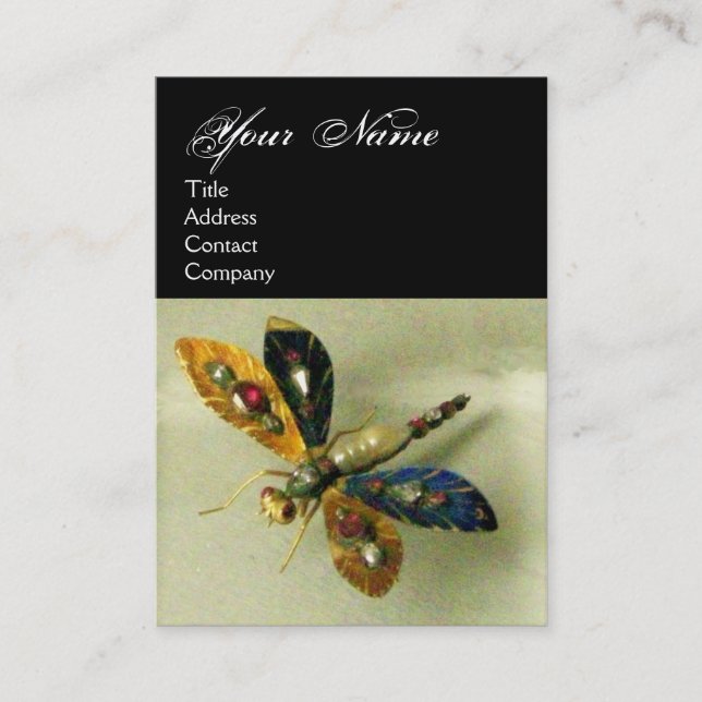 Cartão De Visita DRAGÃO ANTIGO JOIA MONOGRAMA ,Preto Branco (Frente)