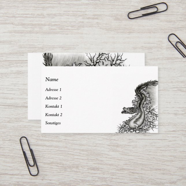 Cartão De Visita Dragão da China em Tattoostyle (Frente/Verso In Situ)